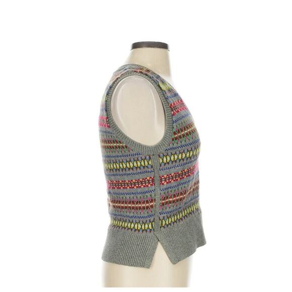 Polo Ralph Lauren Sweater Vest Fair Isle Cashmere Silk Top Coat Preppy Runway XS - Picture 8 of 13